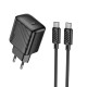 Зарядний пристрій HOCO CS24A USB-C PD25W + cable USB-C to USB-C black (6942007639774)