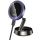 Автотримач для телефона HOCO HW33 Metal ring magnetic wireless fast charging car holder (center console) Metal Grey (6942007647946)