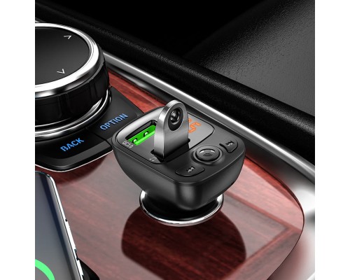 АЗП з FM-модулятором BOROFONE BC41 Eminency QC3.0 Car BT FM transmitter 18W Black 8525500090