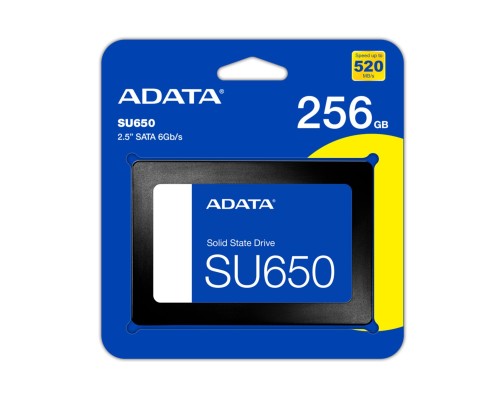Накопичувач SSD ADATA Ultimate SU650 256GB 2.5" SATA III 3D NAND (ASU650SS-256GT-R) Накопичувач SSD ADATA Ultimate SU650 256GB 2.5" SATA III 3D NAND (ASU650SS-256GT-R)