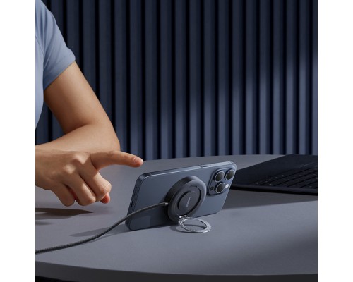 Бездротовий зарядний пристрій Baseus Simple Mini4 Magnetic Wireless Charging Stand Qi2 15W Universal Explorer Edition Cosmic Black (P10273300121-01)