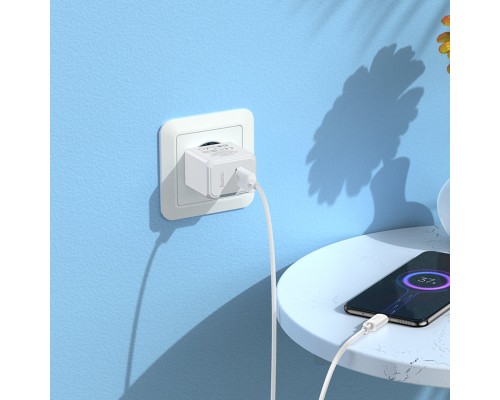 Мережевий зарядний пристрій HOCO CS11A Ocean single port charger set(Micro) White (6942007603591)