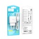 Мережевий зарядний пристрій HOCO C141A Smart dual-port charger set(Micro) White (6942007627894)