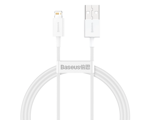 Дата кабель USB 2.0 AM to Lightning 1.0m 2.4A white Baseus (CALYS-A02)