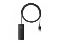 USB-хаб Baseus Lite Series 4-Port USB-A HUB Adapter (USB-A to USB 3.0*4 ) 1m Black (WKQX030101)