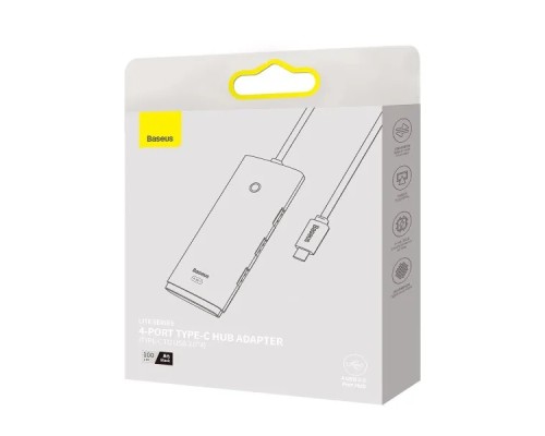 Концентратор Baseus USB-C to 4xUSB 3.0 1.0m black (WKQX030401)