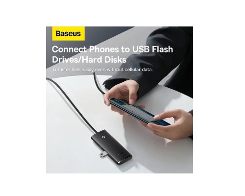 Концентратор Baseus USB-C to 4xUSB 3.0 1.0m black (WKQX030401)