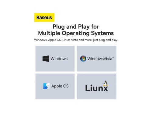 Концентратор Baseus USB-C to 4xUSB 3.0 1.0m black (WKQX030401)