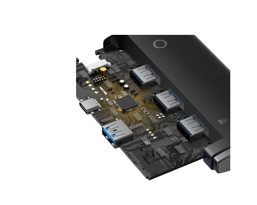 Концентратор Baseus USB-C to 4xUSB 3.0 1.0m black (WKQX030401)