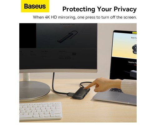 USB-хаб Baseus Lite Series 6-Port Type-C HUB Docking Station (Type-C to HDMI+USB3.0*2+PD+SD/TF) Black (WKQX050101) 