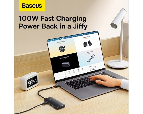 USB-хаб Baseus Lite Series 6-Port Type-C HUB Docking Station (Type-C to HDMI+USB3.0*2+PD+SD/TF) Black (WKQX050101) 