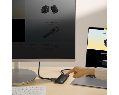 USB-хаб Baseus Lite Series 6-Port Type-C HUB Docking Station (Type-C to HDMI+USB3.0*2+PD+SD/TF) Black (WKQX050101) 