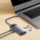 Концентратор Baseus USB-C 4-in-1 3xUSB 3.0 + RJ45 1000Mbps gray (WKWG070113)