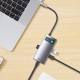 Концентратор Baseus USB-C 4-in-1 3xUSB 3.0 + RJ45 1000Mbps gray (WKWG070113)
