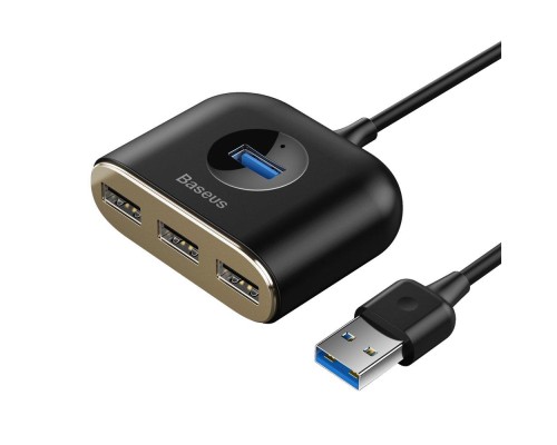 USB-хаб Baseus Square round 4 in 1 USB HUB Adapter(USB3.0 TO USB3.0*1+USB2.0*3) 1m Black (CAHUB-AY01) 