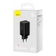 Зарядний пристрій Baseus 2xUSB-C 65W + 1xUSB GaN + cable USB-C to USB-C 100W 1.0m black (CCGP120201)