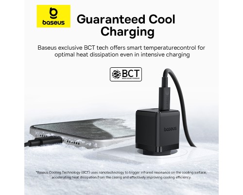 Зарядний пристрій Baseus 1xUSB-C 30W + 1xUSB + cable USB-C to USB-C 60W 1.0m (P1011160A113-01)