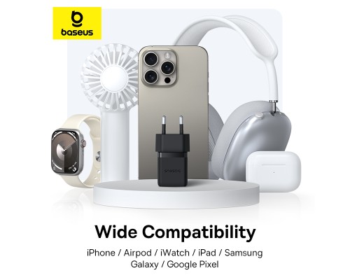 Зарядний пристрій Baseus 1xUSB-C 30W + 1xUSB + cable USB-C to USB-C 60W 1.0m (P1011160A113-01)