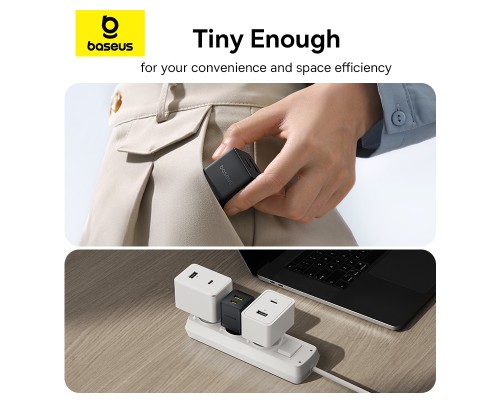Зарядний пристрій Baseus 1xUSB-C 30W + 1xUSB + cable USB-C to USB-C 60W 1.0m (P1011160A113-01)