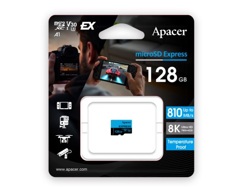 Карта пам'яті Apacer 128GB microSDXC class 10 UHS-I U3 V30 A1 Express (AP128GMCEXG3X17-RA)