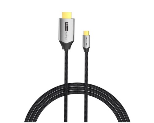 Кабель мультимедійний Cotton Braided USB-C to HDMI Cable 1.5M Black Aluminum Alloy Type VENTION (CRBBG)