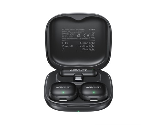 Бездротова мікрофонна система ACEFAST R1 wireless lavalier microphones Black (6974316284895)