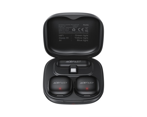 Бездротова мікрофонна система ACEFAST R1 wireless lavalier microphones Black (6974316284895)
