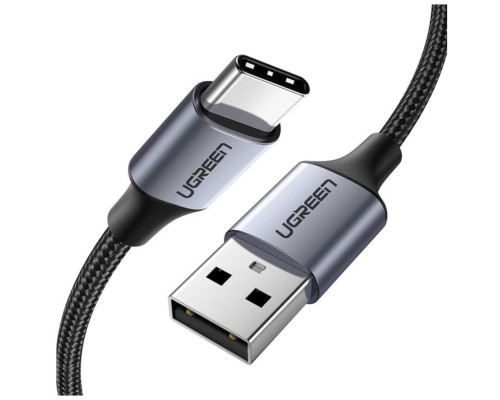 Кабель UGREEN US288 USB-A 2.0 to USB-C Cable Nickel Plating Aluminum Braid 2m (Black) (UGR-60128) (UGR-60128)