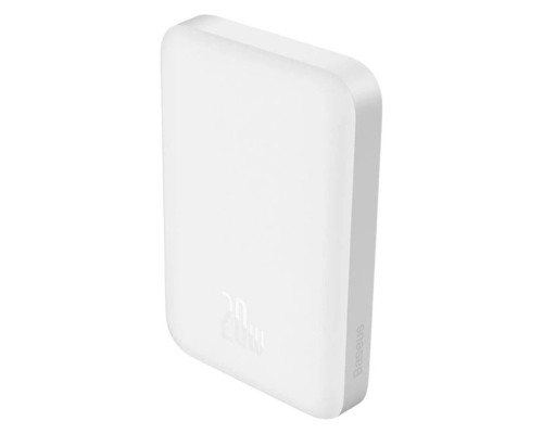 Зовнішній акумулятор Baseus Magnetic Mini Air Wireless Fast Charge Power Bank 6000mAh 20W Stellar White（With Simple Series Charging Cable Type-C to (P10059002223-00)