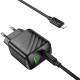 Мережевий зарядний пристрій HOCO CS25A Rico PD20W+QC3.0 charger set(C to iP) Black (6942007639798)