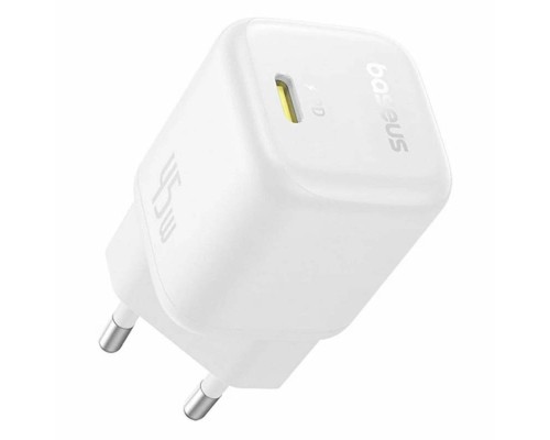 Мережевий зарядний пристрій Baseus PicoGo GaN Fast Charger 1C 45W EU Moon White (P10176800213-00)