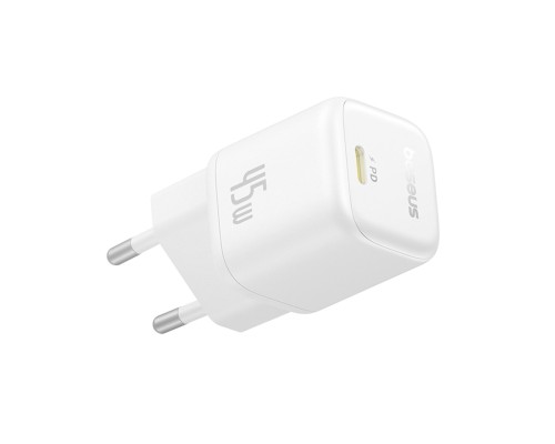 Мережевий зарядний пристрій Baseus PicoGo GaN Fast Charger 1C 45W EU Moon White (P10176800213-00)