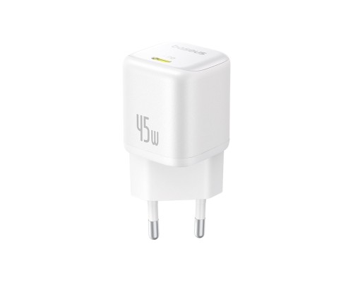 Мережевий зарядний пристрій Baseus PicoGo GaN Fast Charger 1C 45W EU Moon White (P10176800213-00)