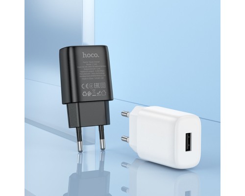 Мережевий зарядний пристрій з кабелем HOCO C134A Solid single-port charger set(Type-C) White (6942007621366)