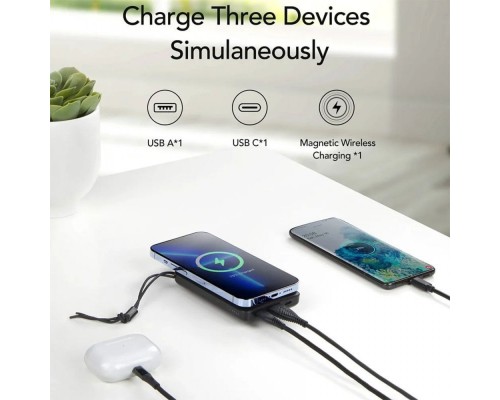 Зовнішній акумулятор VEGER Wireless 10000mAh 38.5Wh 3.85V Black (VG-W1151-B)