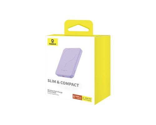 Зовнішній акумулятор Baseus Magnetic Mini Wireless Fast Charge Power Bank 5000mAh 20W Nebula Purple (P10022107513-00)
