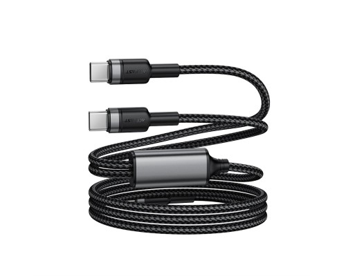 Кабель ACEFAST C22-02 USB-C to 2*USB-C 100W aluminum alloy charging data cable Black (6974316285120)