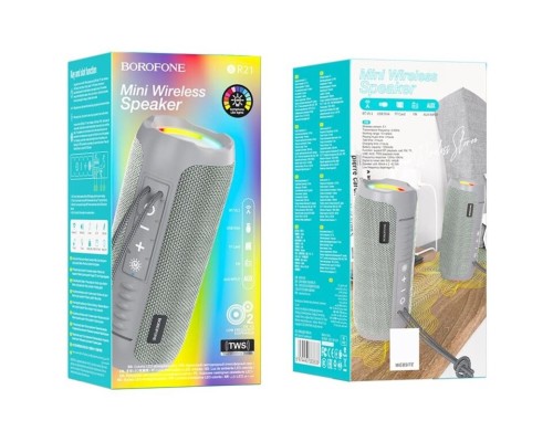 Портативна колонка BOROFONE BR21 Sports BT speaker Grey (6974443383638)