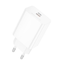 Мережевий зарядний пристрій BOROFONE BA21A Pro Long journey single port PD20W charger White (6941991111402)