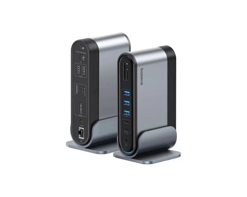 USB-хаб Baseus UnionJoy 17-Port Triple-Display  Docking Station Space Grey（USB-C to HDMI4K@60Hz*2+DP4K@60Hz*1+USB3.0*3+USB-C3.0*2+USB2.0*2+PD*1+PC*1+ (B00532304811-00)