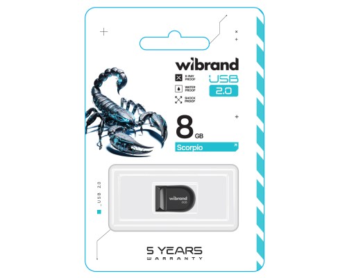Флеш-накопичувач Wibrand USB 2.0 Scorpio 8Gb Black (WI2.0/SC8M3B)