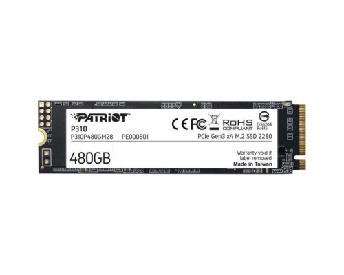 Накопичувач SSD M.2 Patriot P310 480GB NVMe 2280 PCIe 3.0x4 3D NAND TLC (P310P480GM28)