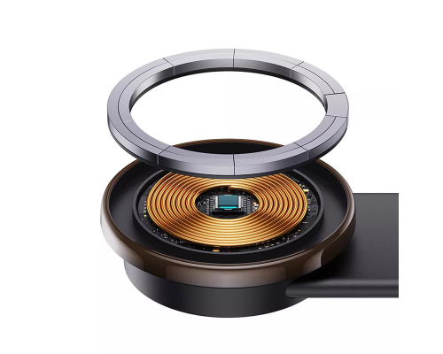 Автотримач для телефона з БЗП Baseus C02 Pro Series Magnetic Wireless Charging Car Mount Cluster Black (C40156000111-00)