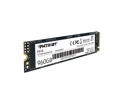 Накопичувач SSD M.2 Patriot P310 960GB NVMe 2280 PCIe 3.0x4 3D NAND TLC (P310P960GM28)