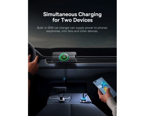 Автотримач для телефона з БЗП Basues CW01  Magnetic Wireless Charging Car Mount 40W Claw Edition Cluster Black (C40141000111-01)