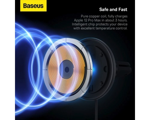 Автотримач для телефона з БЗП Basues CW01  Magnetic Wireless Charging Car Mount 40W Claw Edition Cluster Black (C40141000111-01)