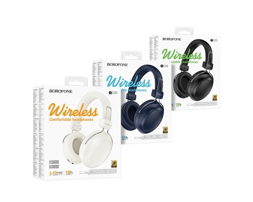 Бездротові накладні навушники BOROFONE BO33 Melody BT headphones Milky White (6941991120091)