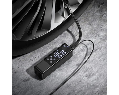Автомобільний насос HOCO ZP5 May smart air pump Black (6931474795526)
