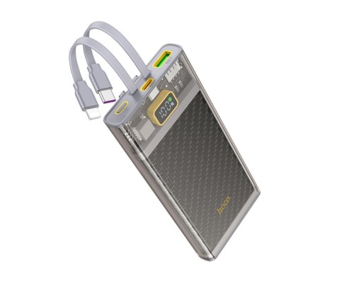 Зовнішній акумулятор HOCO J104 Discovery edition 22.5W fully compatible power bank with cable(10000mAh) Gray (6931474788955)