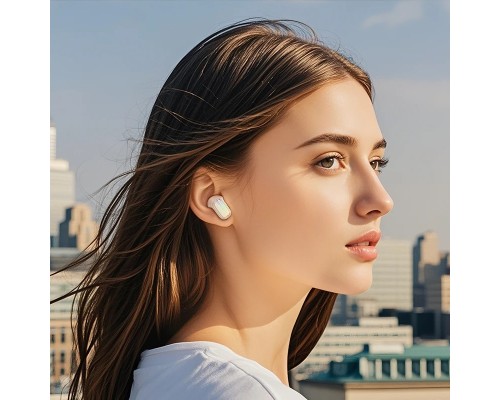 Бездротові навушники HOCO EQ20 Rhyme true wireless ANC+ENC noise reduction BT headset Milky White (6942007641326)